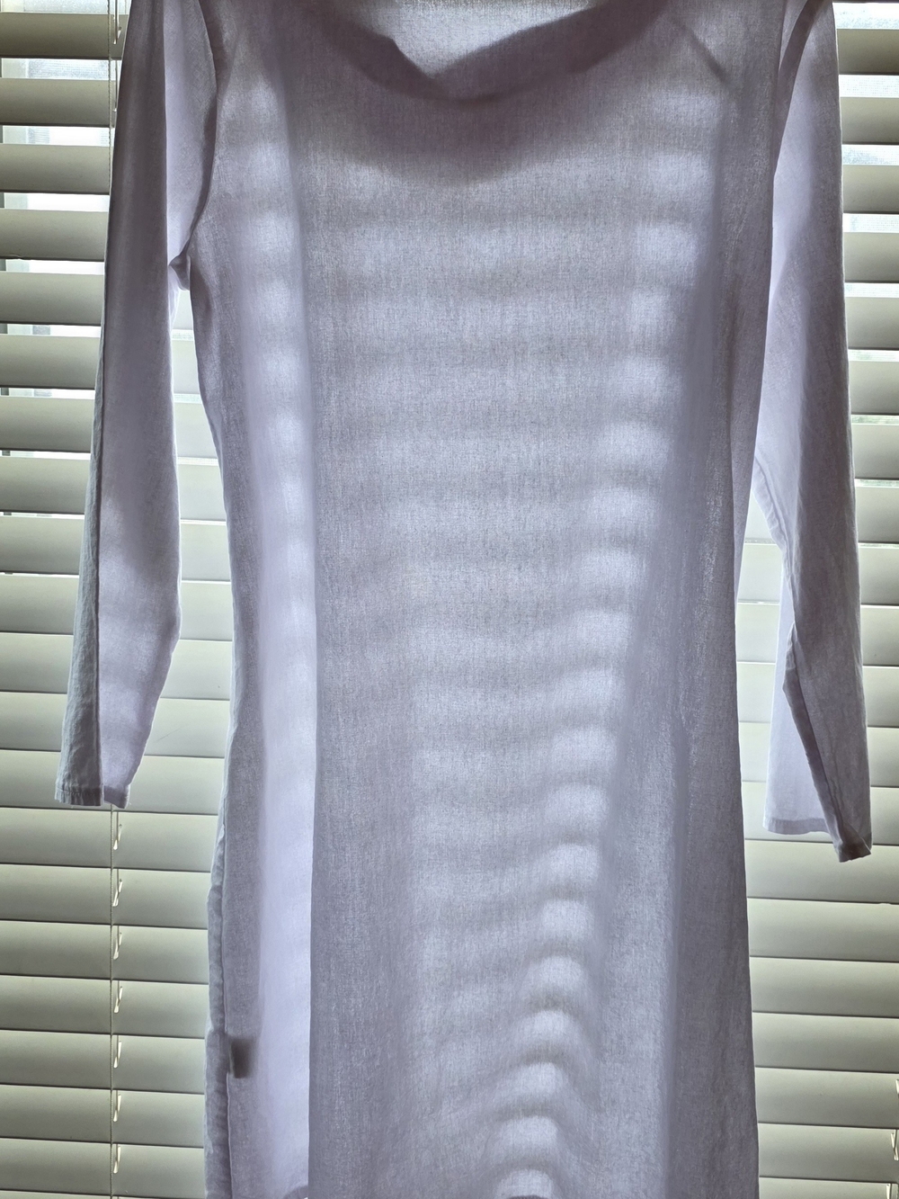 Lightweight Long Sleeve White Women's Dress